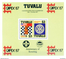 "Capex 87". Scacchi E Rotary, Soprastampato. - Tuvalu (fr. Elliceinseln)