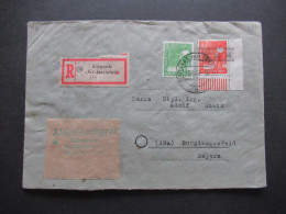 Bizone 22.6.1948 ZF Zehnfachfrankatur Bandaufdruck Eckrandstk. MiF Mit Stephan Nr.964 Als Eckrand 10er Block UL - Brieven En Documenten