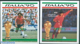 Tanzania 1990 World Cup Football 2 S/s, Mint NH, Sport - Football - Tanzanie (1964-...)