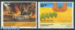 Mauritania 1985 Against Dryness 2v, Mint NH, History - Nature - Transport - Various - Animals (others & Mixed) - Birds.. - Bombero