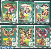 Mauritania 1991 Scouting 6v, Mint NH, Nature - Sport - Butterflies - Mushrooms - Scouting - Pilze