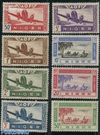 Niger 1942 Airmail Def. 8v, Mint NH, Nature - Transport - Camels - Aircraft & Aviation - Aerei