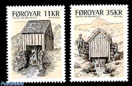 Faroe Islands 2019 Old Watermills 2v, Mint NH, Various - Mills (Wind & Water) - Mulini