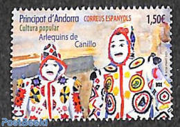 Andorra, Spanish Post 2021 Harlequins Of Canillo 1v, Mint NH, Various - Folklore - Nuevos