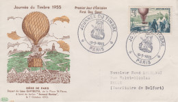 Enveloppe  FDC  1er  Jour     FRANCE     Journée  Du  Timbre    PARIS   1955 - 1950-1959