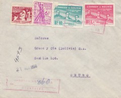 Bolivia/Bolivien: 1954: Registered Cover To Oruro - Bolivie