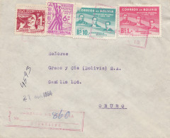 Bolivia/Bolivien: 1954: Registered Cover To Oruro - Bolivia