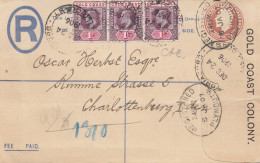 Gold Coast 1907: Colony: Registered Letter Via Pymouth To Berlin/Charlottenburg - Ghana (1957-...)