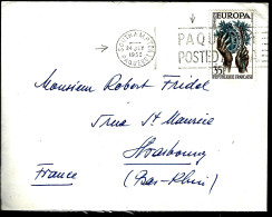 1958 - SOUTHAMPTON / PAQUEBOT - POSTED AT SEA - TIMBRE EUROPA  - Postmark Collection