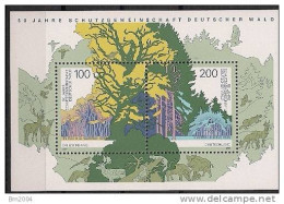 1997  Allem. Fed. Mi Bl. 38 ** **MNH   50 Jahre Schutzgemeinschaft Deutscher Wald - 1991-2000