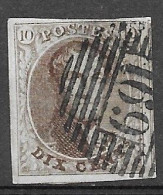 OBP10 Met 4 Randen En Gebuur, Met Balkstempel P169 Templeuve (zie Scans) - 1858-1862 Medaillons (9/12)