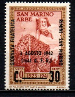 1942 - San Marino 225 Giornata Filatelica  ++++++ - Unused Stamps