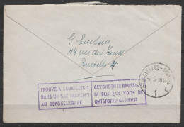 L. Affr.N°1028a Càd BRUXELLES 1/-8-5-1958 Pour PERUWELZ - Au Dos: Griffe Bil. [TROUVE A BRUXELLES 1/ DANS UN SAC TRANSMI - 1953-1972 Brillen