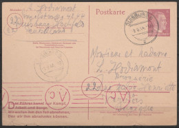 EP Poskarte 6pf Rose - Càd DUISBURG /5.8.1944 De Prisonnier Dans Camp De Travail Pour VERVIERS - "Der Führer Kennt Nur K - WW II (Covers & Documents)