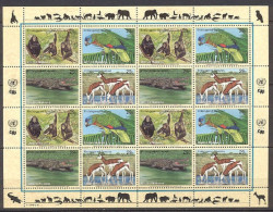 Nations Unies NY 651/654 * * TB En Feuillet Animaux Dont Oiseaux, Protection De La Nature Et Environnement - Unused Stamps