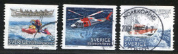 Réf 77 < SUEDE Année 2007 < Yvert N° 2562 à 2564 Ø Used < SWEDEN < Sauvetage En Mer > Hélicoptère  Jet-ski  Vedette - Oblitérés