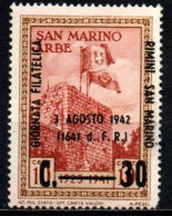 1942 - San Marino 225 Giornata Filatelica  ++++++ - Ongebruikt