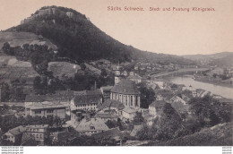 J15- SACHS - SCHWEIZ - STADT UND FESTUNG KONIGSTEIN  -  ( 2 SCANS ) - Hohnstein (Sächs. Schweiz)