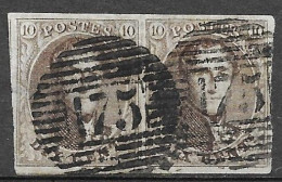 OBP10 In Paar, Met 4 Randen En Geburen, Met Balkstempel P175 Ensival (zie Scans) - 1858-1862 Medallions (9/12)