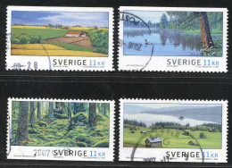 Réf 77 < SUEDE Année 2007 < Yvert N° 2571 à 2574 Ø Used < SWEDEN < Skane Muddus Sveafallen Jamtland - Used Stamps