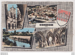 A6-32) CONDOM (GERS) VUE GENERALE - CLOCHER ET CLOITRE - LES BORDS DE LA BAISE - BLASON 2 SCANS )  - Condom