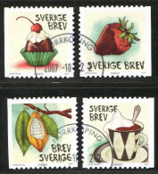 Réf 77 < SUEDE Année 2007 < Yvert N° 2586 à 2589 Ø Used < SWEDEN < Chocolat - Used Stamps