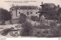 O3-89) SAINT SAUVEUR EN PUISAYE (YONNE) LE CHATEAU ET LA TOUR  SARRAZINE  - ( ANIMEE -  2 SCANS ) - Saint Sauveur En Puisaye