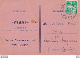 65) CASTELNAU MAGNOAC- LE 24/6/1959 - HOTEL DUPONT " STADE " TOULOUSE METHODE MODERNE DE DEMONSTRATION - ( 2 SCANS ) - Castelnau Magnoac