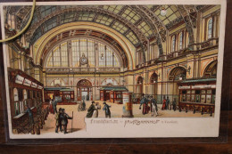 AK 1900's Cpa Gruss Aus Gruß Aus FRANKFURT A.Main HAUPTBAHNHOF Vestibül Litho Gare Train Station - Frankfurt A. Main