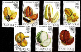 Nicaragua 1986 #1546-52 F.A.O. Exotic Fruits & Nuts Stamp Set 7v. USED - Nicaragua
