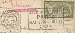 FRANCE - FLIER DEPARTURE PMK "PARIS 47  / JEUX OLYMPIQUES" ON FRANKED PC (VIEW OF PARIS) TO BELGIUM - 1924 - Verano 1924: Paris