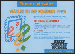 GERMANY 1996 - PHILATELIC CONTEST: "VOTE FOR THE MOST BEAUTIFUL GERMAN STAMP OF 1995" - MINT - I - Otros & Sin Clasificación