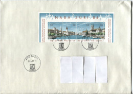 Schweiz #1276-9 Oberes Block-Markenteil NABA Züri ‚84 Brief - Storia Postale