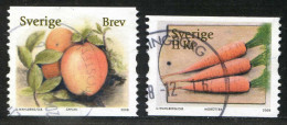 Réf 77 < SUEDE Année 2008 < Yvert N° 2634 + 2635  Ø Used < SWEDEN < Pomme + Carottes - Oblitérés