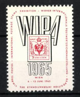 Reklamemarke Wien, WIPA Briefmarkenausstellung 1965, Briefmarke 3 Kreuzer  - Erinnofilia
