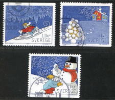Réf 77 < SUEDE Année 2008 < Yvert N° 2653 à 2655  Ø Used < SWEDEN < Joies De La Neige - Used Stamps