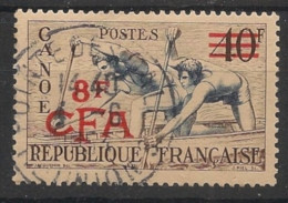 REUNION - 1953-54 - N°YT. 314 - Canoe 8f Sur 40f - Oblitéré / Used - Used Stamps