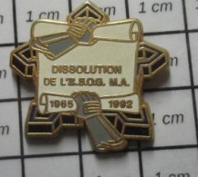421 Pin's Pins / Beau Et Rare : MILITARIA / VAUGAN GENDARMERIE NATIONALE DISSOLUTION ESOG M.A. Par BOUSSEMART - Militaria