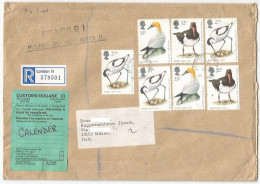 UK Britain Customs Douane C1 Label X Textiles Commerce Reg.CV London 5apr 1989 With Birds 7v Rate £.2.15 - Poststempel