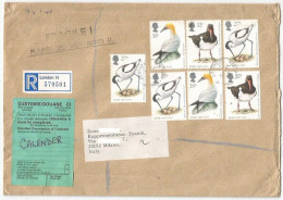 UK Britain Customs Douane C1 Label X Textiles Commerce Reg.CV London 5apr 1989 With Birds 7v Rate £.2.15 - Storia Postale