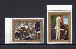 GABON  PA  N° 132 +  133  OBLITERES  COTE 1.50€    NOEL TABLEAUX - Gabon