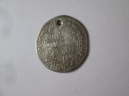 Rare! Kingdom Of Bohemia/Prince Bishop Of Olomouc-Karl II Of Lichten.6 Kreuzer 1674 Silver Hole Coin/Piece D'argent Trou - Czech Republic