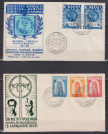 Rumänien 1957/58 (Cinderellas) 2 FDC Der Exilregierung Mit 1957 Europamarken Und 1958 Ausstellung Madrid - Cartas & Documentos