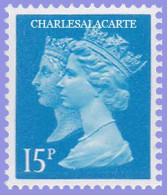 GREAT BRITAIN 1990 MACHIN 1d. BLACK ANNIV. 15p. BLUE  LEFT BAND  S.G. 1468   U.M. / N.S.C. - Série 'Machin'