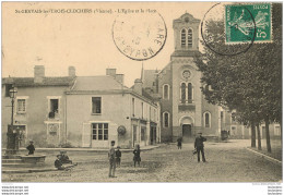 SAINT GERVAIS LES TROIS CLOCHERS EGLISE ET LA PLACE - Saint Gervais Les Trois Clochers