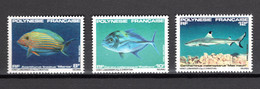 POLYNESIE  N°  192 à 194    NEUFS SANS CHARNIERE COTE  2.80€     POISSON  ANIMAUX - Neufs