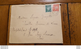 ENVELOPPE ET COURRIER TIMBRE PETAIN 1942  VERS HOPITAL SAINT JOSEPH PARIS - 1941-42 Pétain