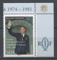 ANDORRE 2022 N° 871 ** Neuf MNH Superbe Personnalité Valéry Giscard D'Estaing Président - Unused Stamps