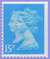 GREAT BRITAIN 1990 MACHIN 1d. BLACK ANNIV. 15p. BLUE  WALSALL LITHO  IMPERF. TOP + RIGHT  S.G. 1475  U.M. / N.S.C. - Machin-Ausgaben