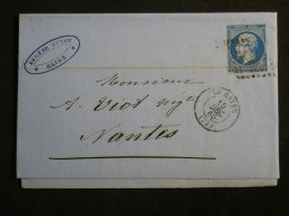 DM 15 FRANCE BELLE  LETTRE 1860 LE HAVRE A  NANTES +  N°14 +AFF. INTERESSANT +++ - 1849-1876: Klassik